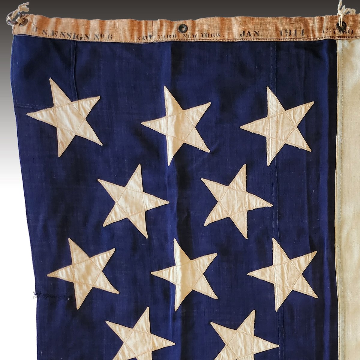 A Rare And Large Vintage US Naval Flag From USS New York.