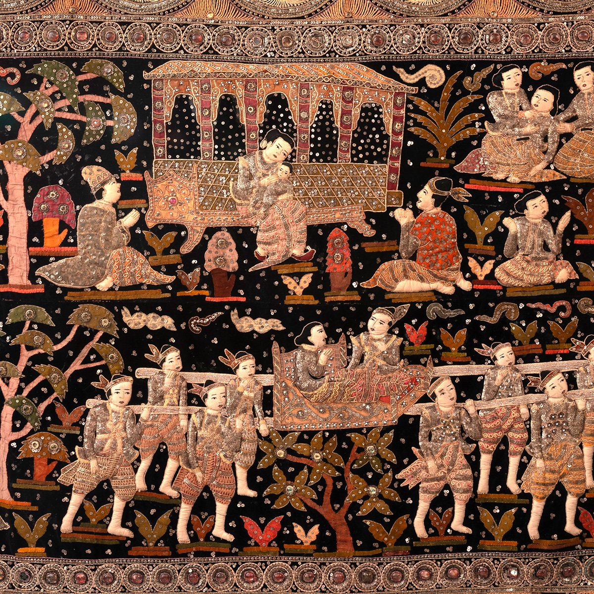 A Large Asian Highly Decorative Wall Hanging