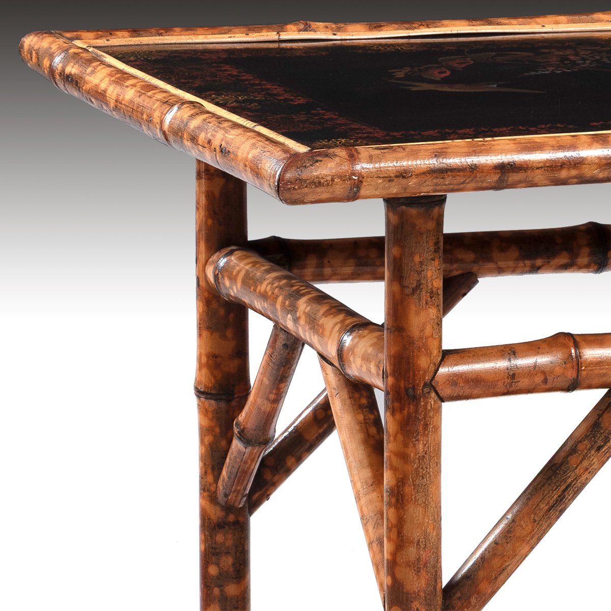 A 19th Century Bamboo and Lacquer Table
