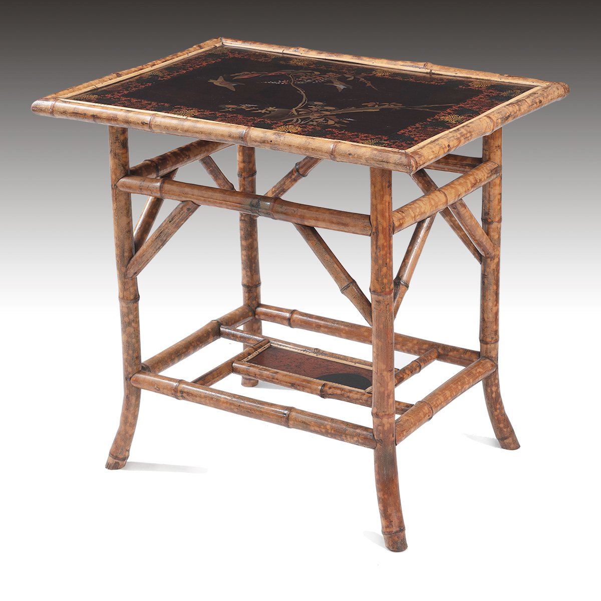 A 19th Century Bamboo and Lacquer Table