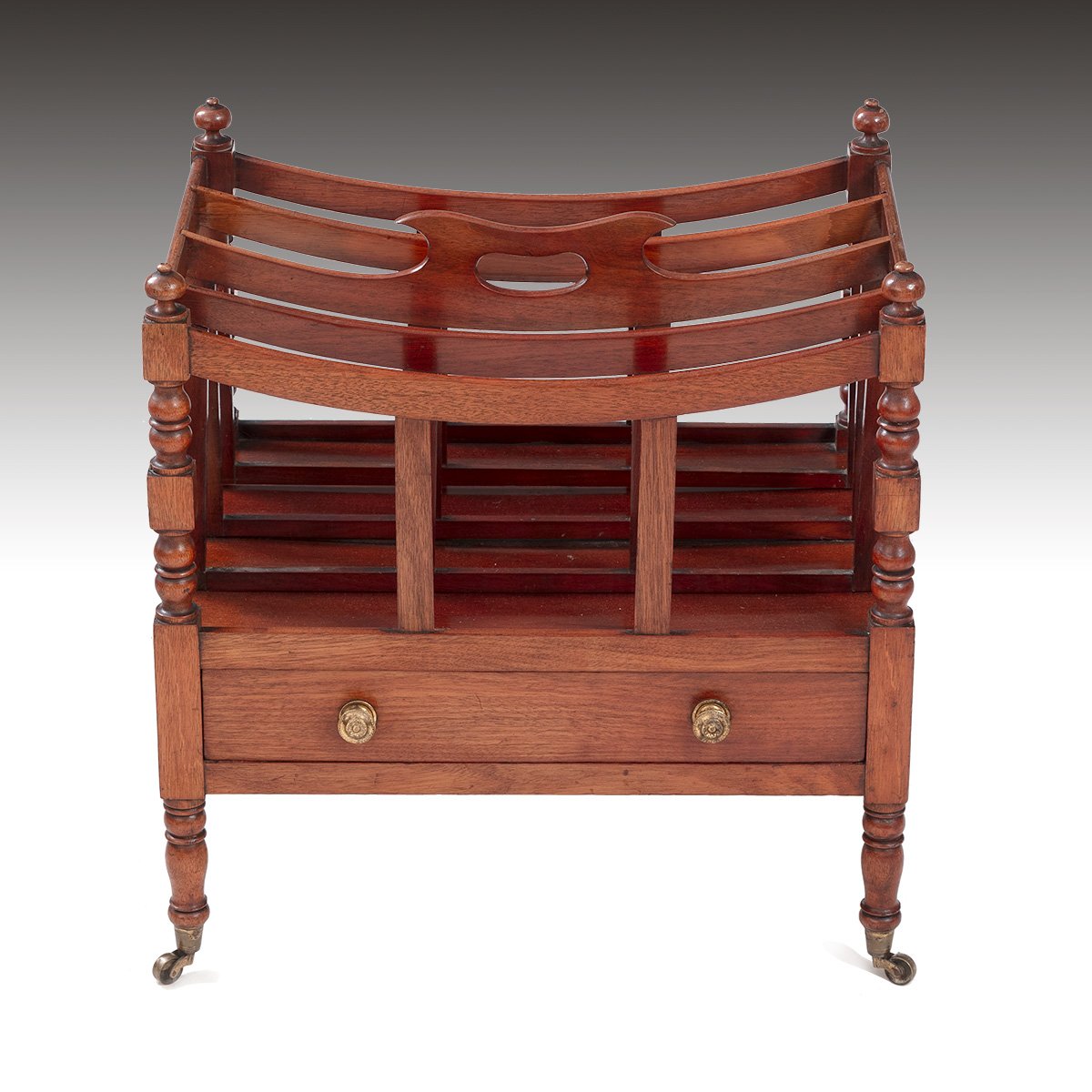 A Regency Period Mahogany Canterbury With Removable Divisions