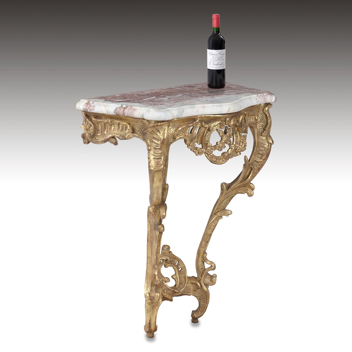 An 18th Century Gilt Console Table Of Narrow Width