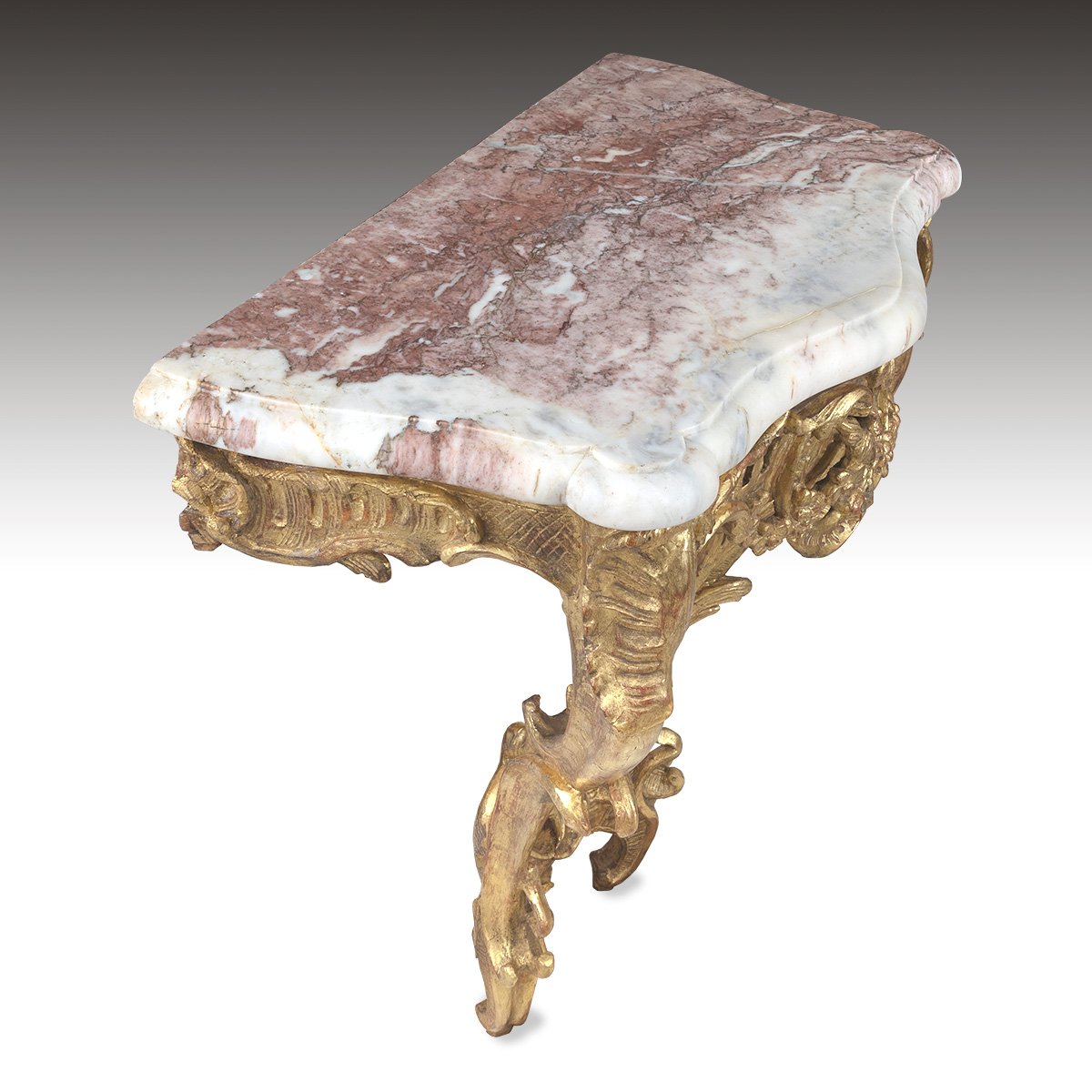 An 18th Century Gilt Console Table Of Narrow Width