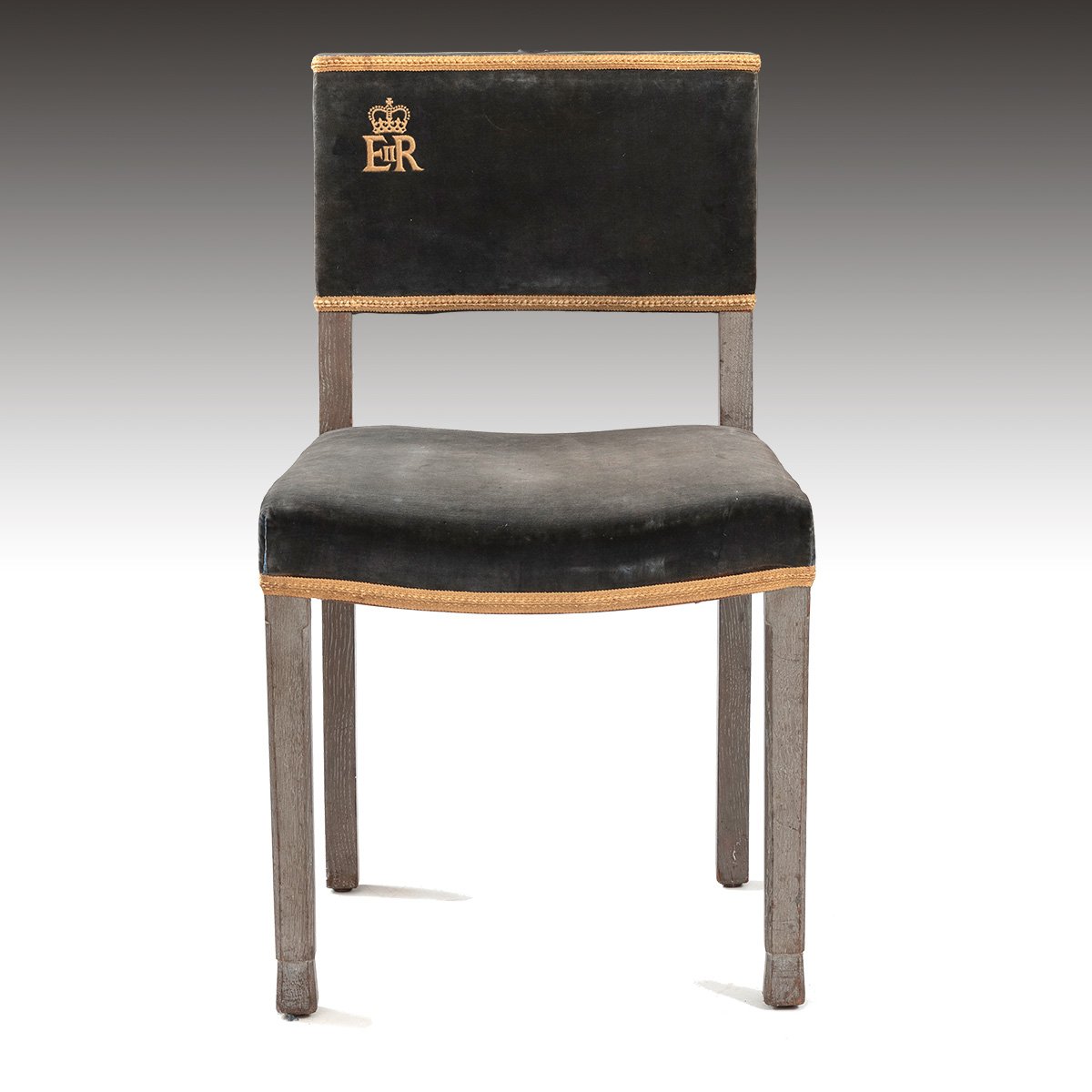 A Rare Queen Elizabeth II Coronation Chair & En-Suite Stool