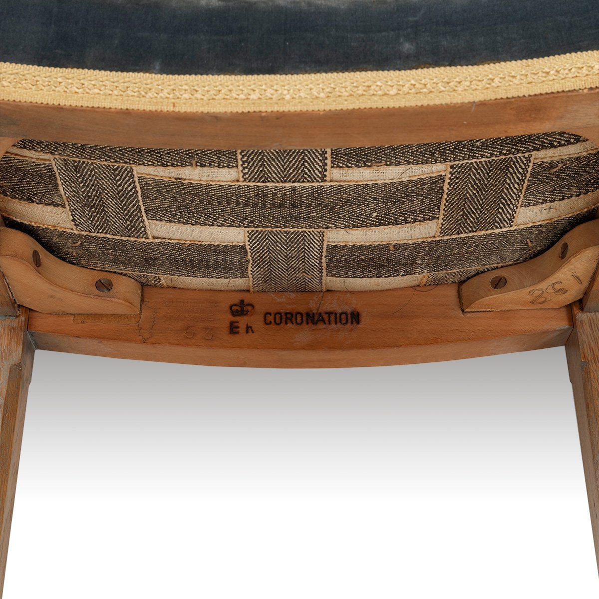 A Rare Queen Elizabeth II Coronation Chair & En-Suite Stool